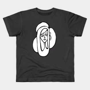 Oh Girl, Line Drawing Kids T-Shirt